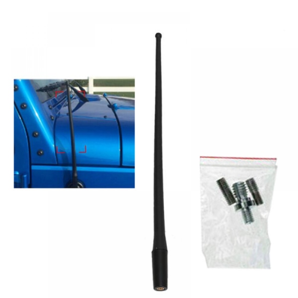 14 tommer fleksibel gummireplacementantenne kompatibel med 2007-2019 Jeep Wrangler JK JKU JL JLU Rubicon