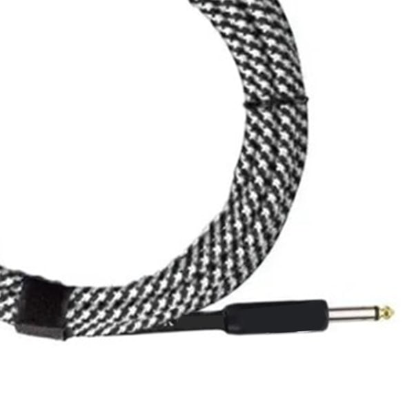 Gitar støyreduksjonskabel Svart Hvit 3m Kobberkjerne Gitar Instrumentkabel for Ytelse
