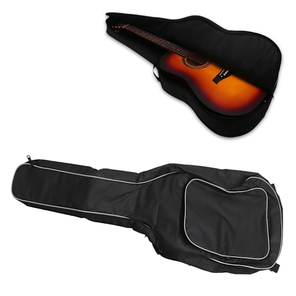 Gitarrväska med vadderad gigbag, vattentät, tjock vit sidobomull, axelrem