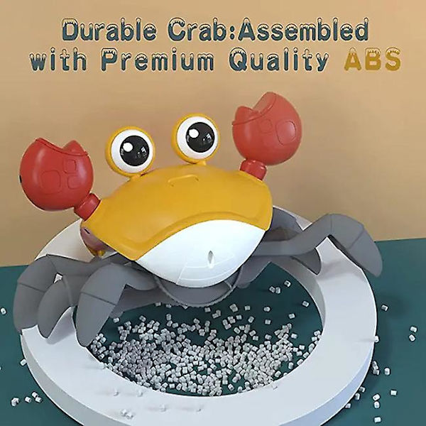 Børn Crawling Crab Musikalsk Legetøj, Induktion Gå Krabbe Toddler Legetøj Med Musik Og Led Lys