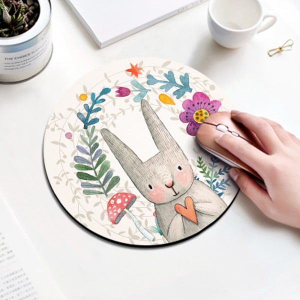 Round mouse pad, cute anime cartoon rubber mouse pad