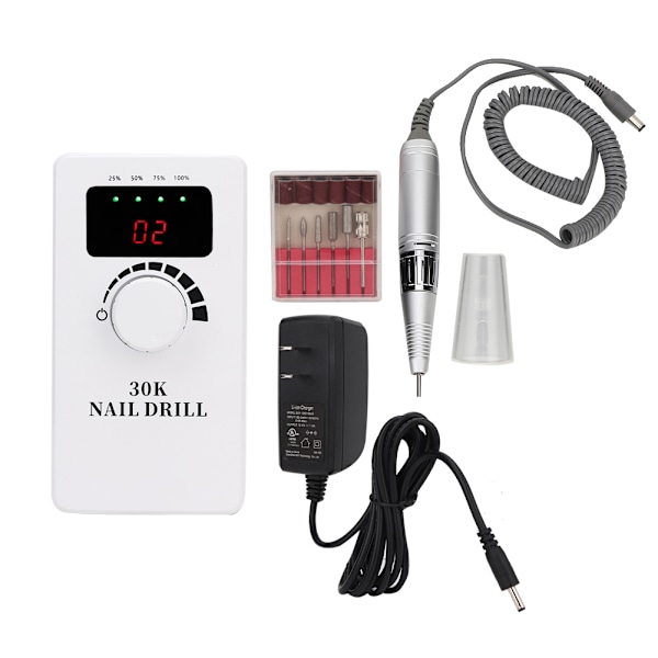 30000RPM Portable Nail Drill Machine Electric Nail Grinding Buffing Polisher Manicure Tool