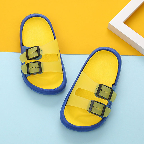 Små barns sommarsandaler halkfria pojke flicka glid lätta strandvattenskor dusch pooltofflor ------ Gul （Storlek 25）