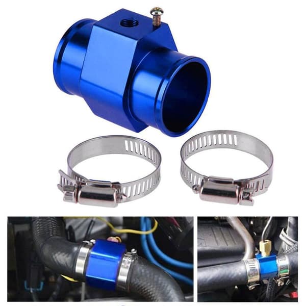 Aluminium Svart Vatten Termometer Adapter Rör Radiator Sensor Adapter Klämma - SW32 - Blå (2-pack)