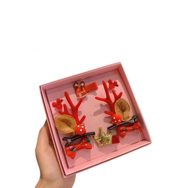 Cute Antler Hair Ball Hair Accessories Christmas Hairpin Gift Box