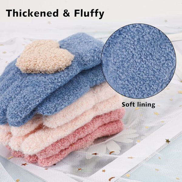 Vinterhansker for barn - Strikket, magiske, fullfingerhansker - Elastiske, varme, fleecefôrede, myke hansker for baby, småbarn, gutter og jenter (1-3 år)