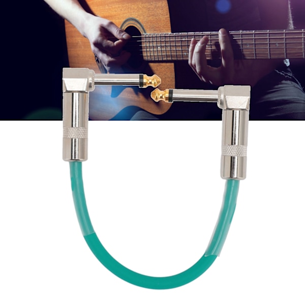 6 stk gitarpatchkabel 6 tommer 6,35 mm rettvinklet lydkabel for effektpedal mikser forsterker elektriske gitarer basser cyan