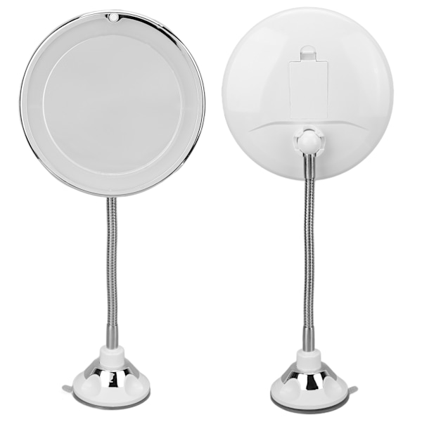 Forstørrelsesspejl 10X Forstørrelse LED Fyldlys Sugekop Justerbar Svanehals Makeup Spejl til Hjemmekontor