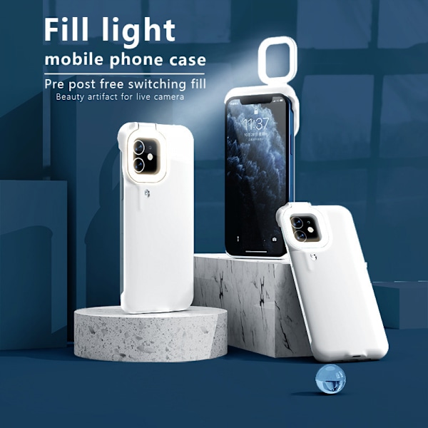 (Valkoinen) Täyttövalon Puhelimen Kotelo iPhone11 Pro Maxille