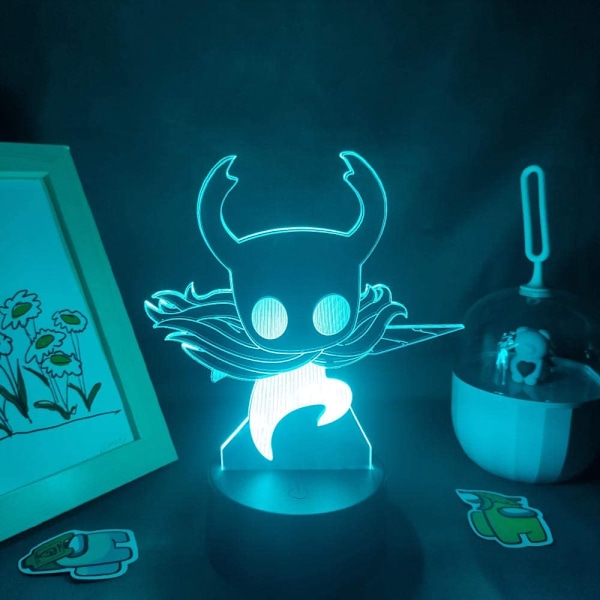Uudenvuoden Eve Party-tarvikkeet 2022 Mukautettava Hollow Knight -peli 3D-lamput Led RGB Neon Yövalot Syntymäpäivälelut Ystäville Lapselle Sänkyyn