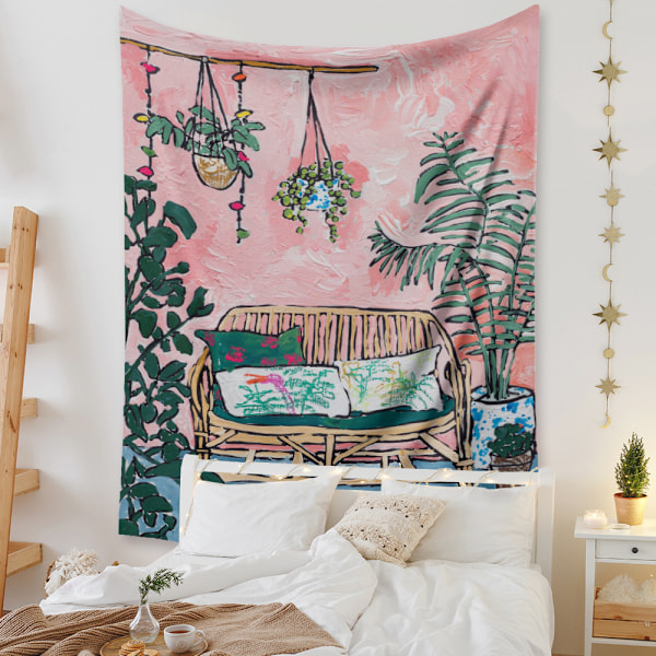 Wekity Botanisk Boho Hem Gobeläng Estetisk Konst Hem Bakgrund Tyg Prydnad Present Mandala Gobeläng Prydnad (ZJ825-54, 29 X 38 Tum)