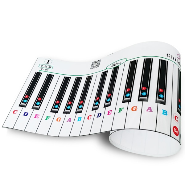 88-näppäiminen Simuloitu Paperinen Elektroninen Keyboard-Tarra Lapsille Pianon Harjoitteluun (T-2)
