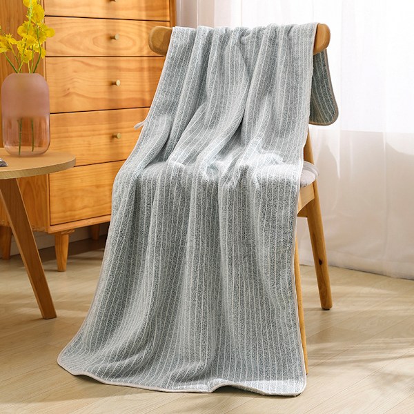 Badlakan 2-pack Badlakan Fluffy, Korallfleece, Mjuk, Vattenabsorberande, Snabbtorkande, Randig Handduksset Mörkgrön