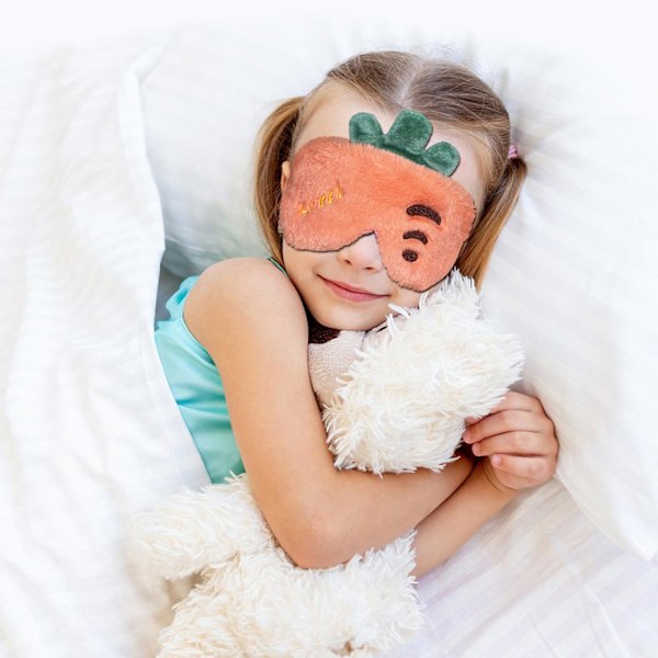 Söt Morotsögonmask, Mjuk Plysch Ögonbindel Rolig Nyhet Ögonmask Ögonlock Skydd för Barn Flickor Pojkar Kvinnor Män Natt Sov T