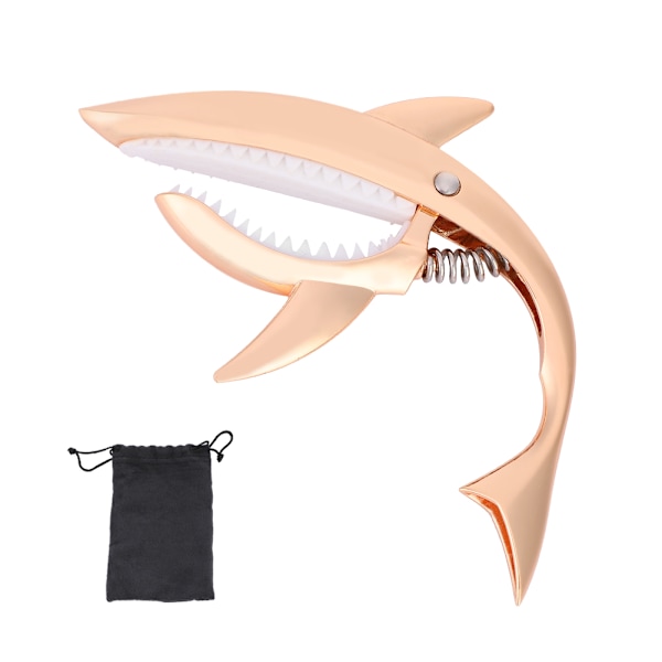 Zink-legering hajdesign gitarr capo snabbväxlingsklämma nyckelutlösning (roséguld)