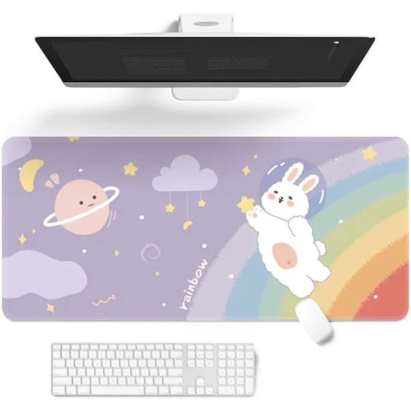 Kawaii desk pad, cute mouse pad, large gaming table mouse pad cartoon keyboard pad，400*900*3mm