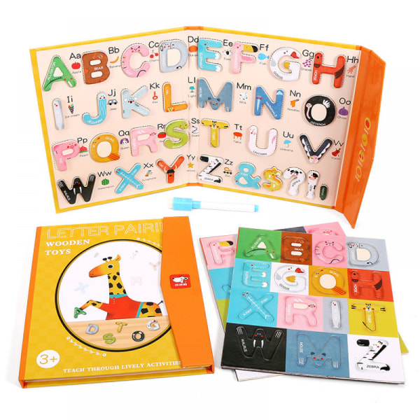 Magnetisk alfabetbok, Tecknad Abc Kylskåp Magnet Färgleksaker för barn i åldrarna 3, 4 och 5, Toddler Stavningsinlärning