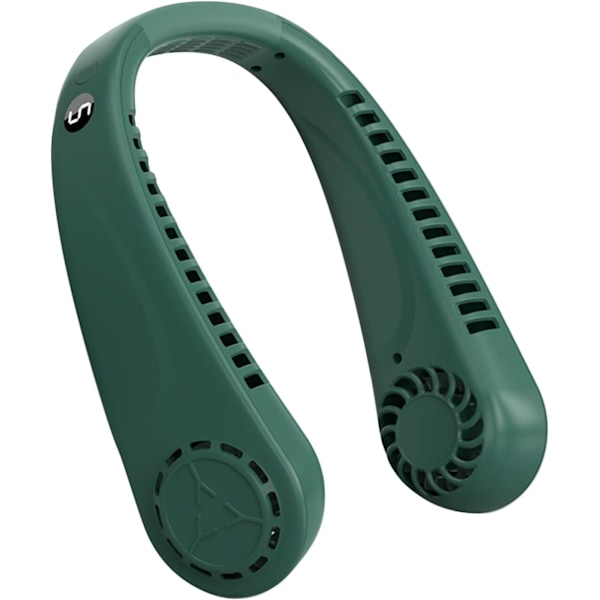 Kannettavat roottorittomat kaulatuulettimet näytöllä ja 5 nopeustasolla, USB ladattava, 360° viilentävä puettava henkilökohtainen tuuletin f Green