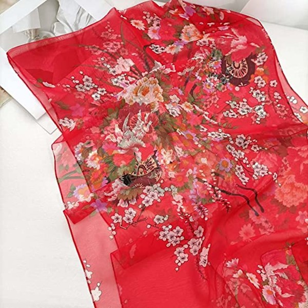 Lätta modehalsdukar för kvinnor, tryckta blommönster, sjal, wraps, A11