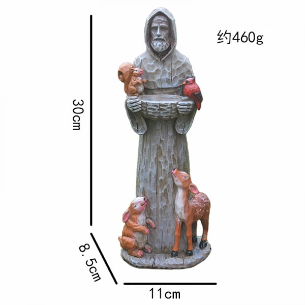 St. Francis og venner have statue med fuglefoder Kreativ harpiks håndværk statue til have gård dekoration