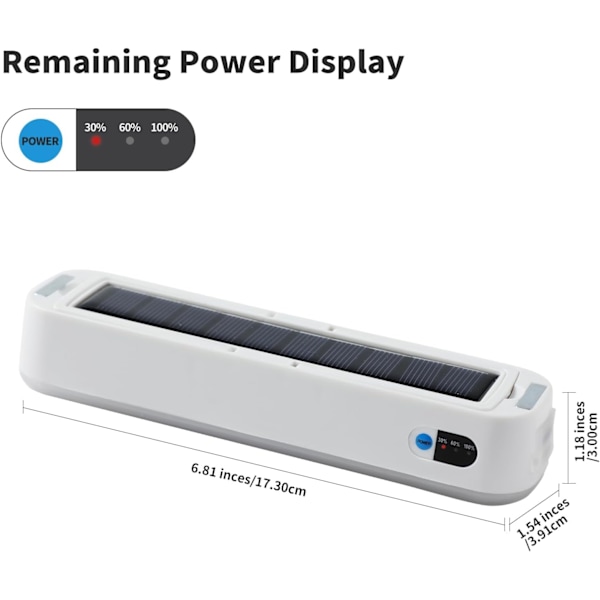 Solarlampa för Camping - Solcellsladdningsbar Campinglampa, Soldriven Portabel Powerbank, 2000 Lumen, 4 Ljuslägen LED Solar Li white