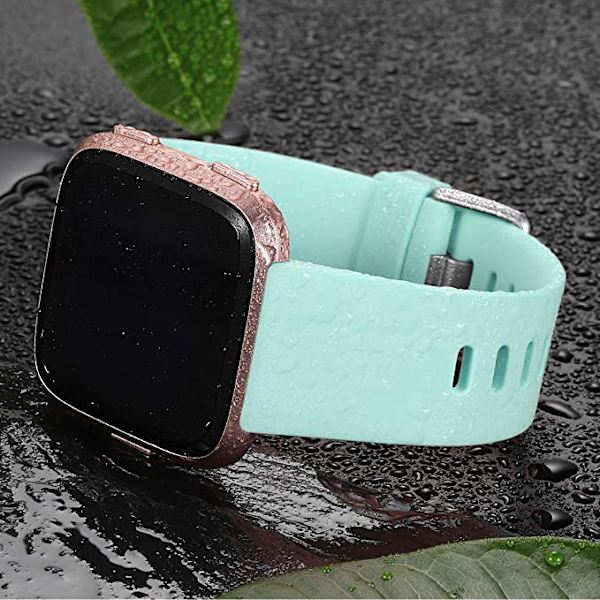 Älykellon ranneke sopii Fitbit versa älykellolle, versa 2 ja versa Lite se -kelloille naisille ja miehille (Merivihreä-S)