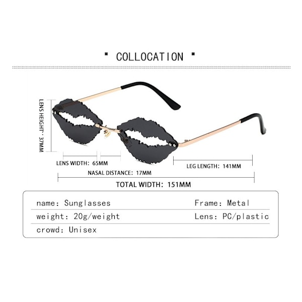 Klassiske V8 Siamese One Piece Solbriller Nice Rimless Stilful Retro Design til Kvinder Mænd