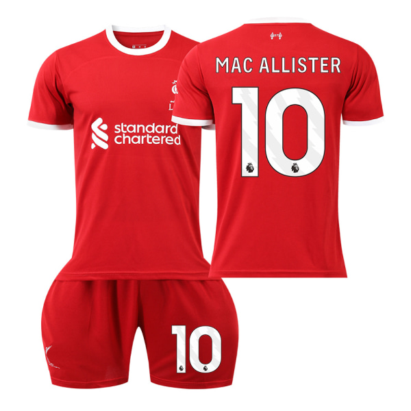 2023-2024 Liverpool fotbollsdräkt för barn, set-nr. 10 MAC ALLISTER#18 No.10 MAC ALLISTER #18