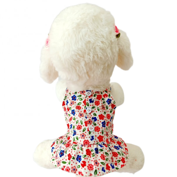 Dog Floral Dress Summer Pet Floral Vest Skirt Girl Puppy Clothing Cat Dress Dress (L Size)