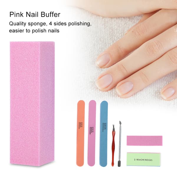 Manicure sæt neglepolerer neglefiler buffer sæt død hud pusher neglebåndsfjerner negleplejeværktøj