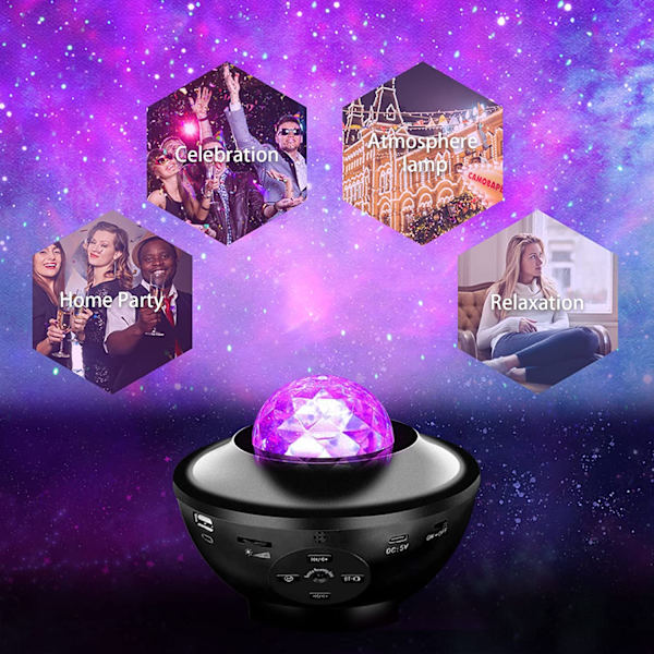 Projektorlys, stjerneprojektor for soverom, jule- og bursdagsgaver til menn, kvinner, tenåringsjenter og gutter, tåkeprojektor nattlys med Bluetooth