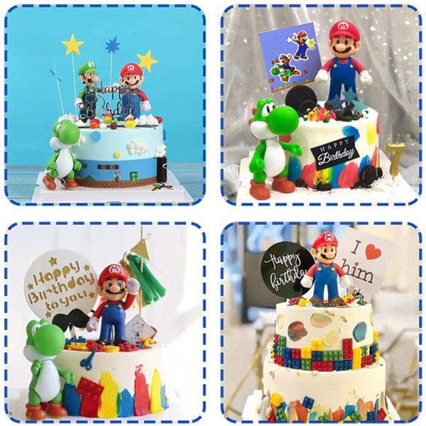 (1 stk.) Super Mario Håndlavet Model Dukke Mario Yao Xi Long Lu Yi Ji Bil Dekoration - Rød Hat Mario 1 piece Red Hat Mario