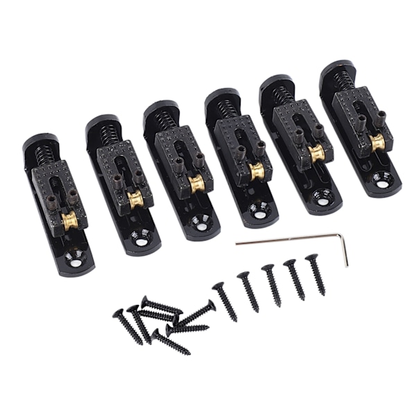 Elektrisk gitarr split bridge sadel rullboll strängplatta metall tailpiece tillbehör svart
