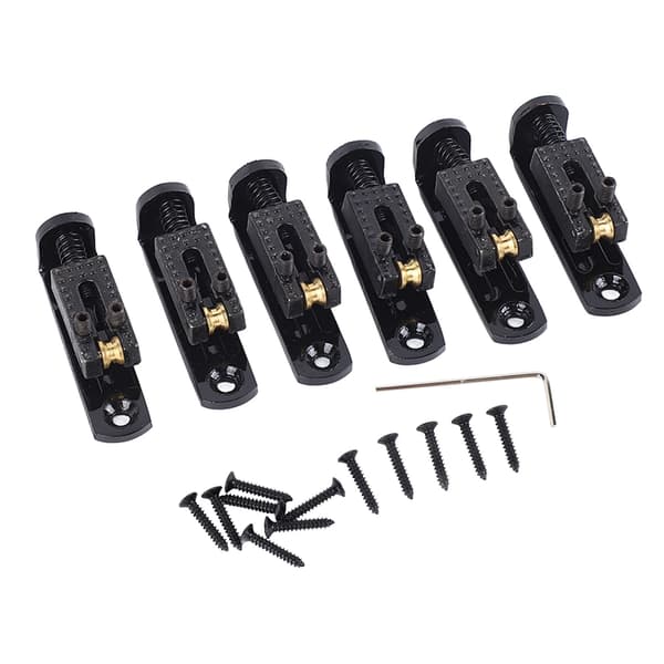 Elektrisk guitar split bridge sadel rulle kugle streng plade metal tailpiece tilbehør sort