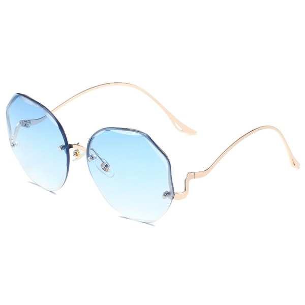 Women irregular Rimless Sunglasses Diamond Cutting Lens Sun Glasses