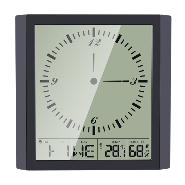 Väggkalenderväckarklocka Digital termohygrometerklocka Minimalistisk