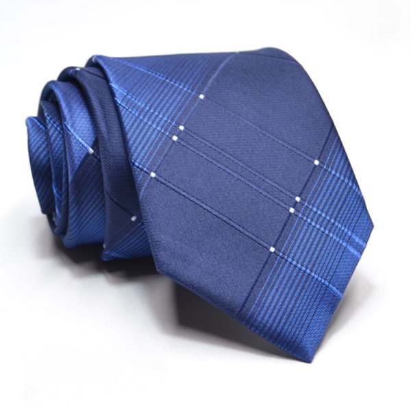 Klassisk silkesslips för män vävd JACQUARD-halsslips, blå