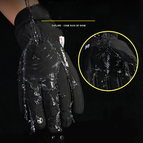 -10℉ Vinterhandskar Herr Dam, 10 Pekskärm Fingrar Snö Skidhandskar, Vattentäta Kallväderhandskar，X-Large