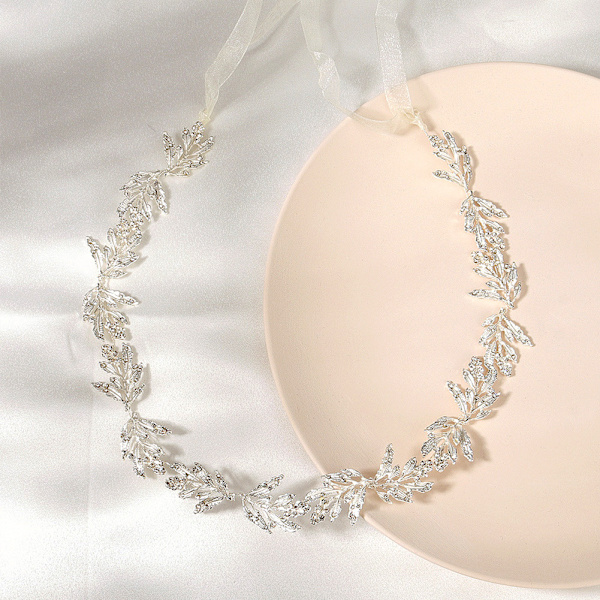 Silver Rhinestone Brudbälte Brudtärna Bälte Kristall Hårband Bröllop Bälte Damklänning Tillbehör Metall Midjekedja