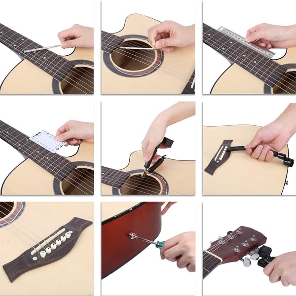 Gitarrreparationsverktyg Set Musikinstrumentdelar Underhåll för Basstränginstrument