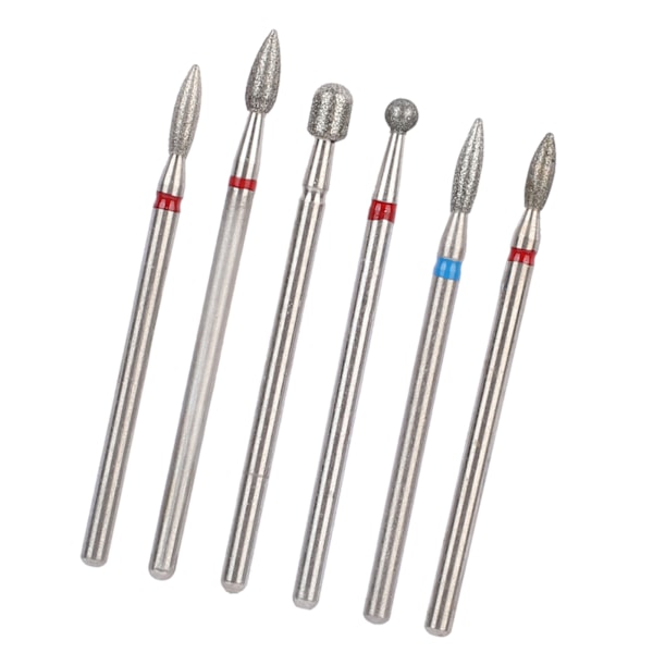 6 stk./pakke rustfrit stål neglekunst boremaskine bit sæt negleboremaskine tilbehør manicure værktøj JG#9