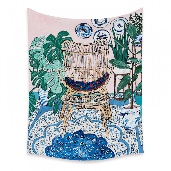 Wekity Botanical Boho Koti Tapetti Esteettinen Taide Koti Tausta Kangas Koriste Lahja Mandala Tapetti Koriste (ZJ825-60, 29 X 38 Tuumaa)