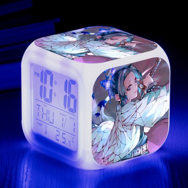 Wekity Anime Väckarklocka One Piece LED Square Clock Digital väckarklocka med tid, temperatur, alarm, datum
