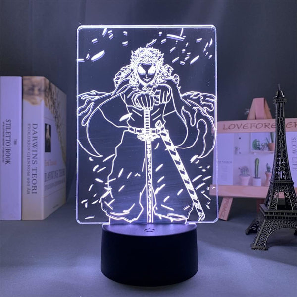 WJ Anime Lampe Rengoku Kyoujurou Figur 3D Led Illusion Natlys til Børns Soveværelse Dekoration Belysning Bedste Fødselsdagsfestival Gaver Spökklinga