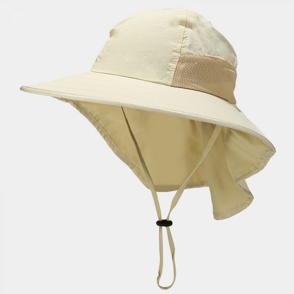 AVEKI UPF 50+ Solhat til drenge med nakkeflap Sommer Strandhat Børns Safarihat, Khaki