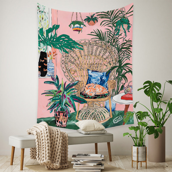 Wekity Botanisk Boho Hem Gobeläng Estetisk Konst Hem Bakgrund Tyg Prydnad Present Mandala Gobeläng Prydnad (ZJ825-57, 29 X 38 Tum)