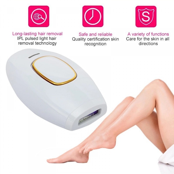 IPL Epilator til kvinder og mænd - Smertefri permanent epilator med hudregenerering til krop, ansigt og bikini (sort)