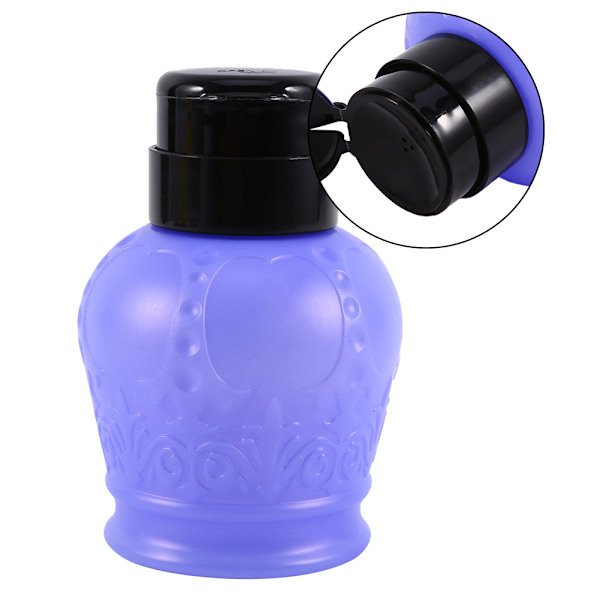 250 ml nagellack vätska tryck tom pump remover dispenser flaska (violett)