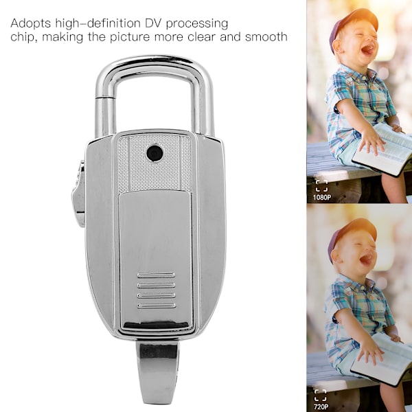 Bärbar 1080P HD-nyckelkamera Mini-nyckelring Digital videokamera Inbyggt batteri USB2.0