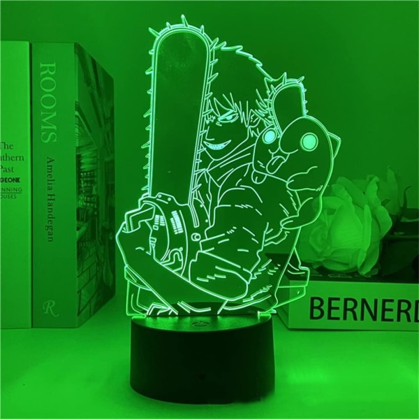 3D Illusion Motorsavensmand Manga Figur Anime Led Lampe Soveværelse Dekoration Børns Nattelys RGB 16 Farver Med Fjernbetjening Drenge Piger Feriegave